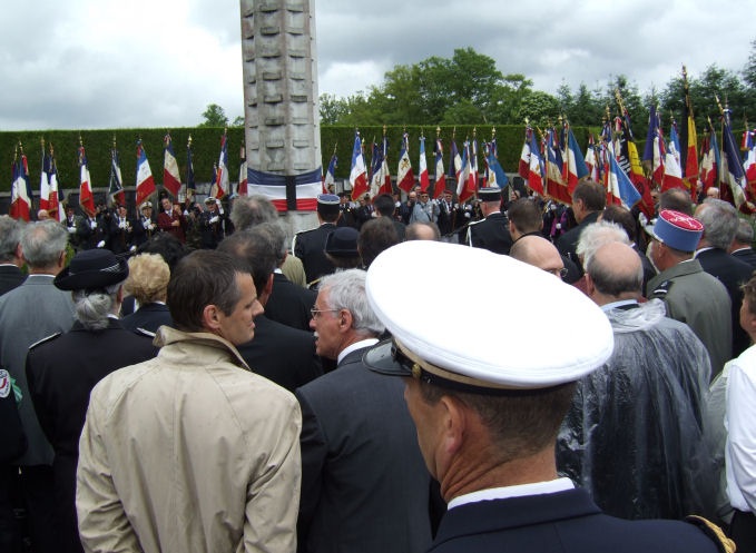 The main tribute laying ceremony in the cemetery at Oradour-sur-Glane