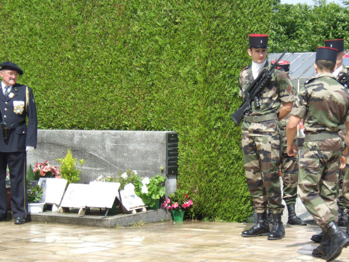 Part of the honour guard at the cemetery
