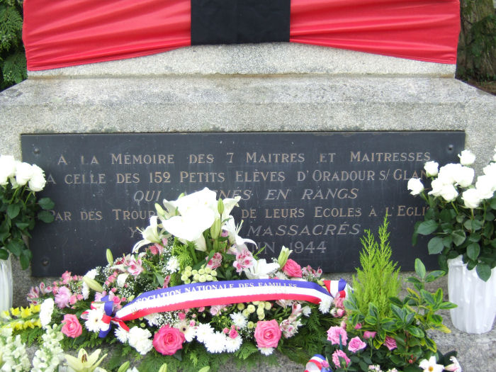 Tributes to the teachers and schoolchildren of Oradour-sur-Glane