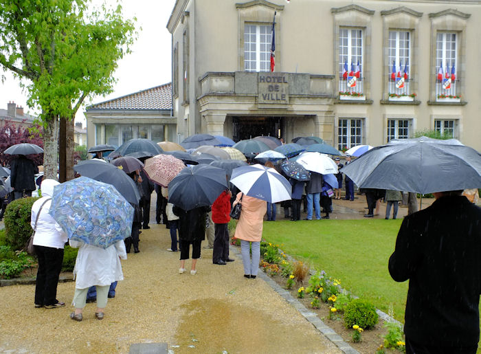 At the town hall in Oradour new town