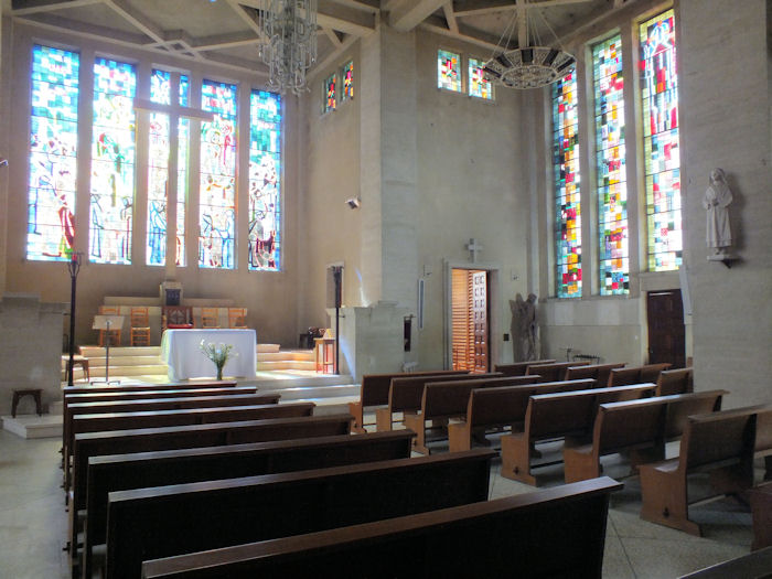 The interior of the church in Oradour new town