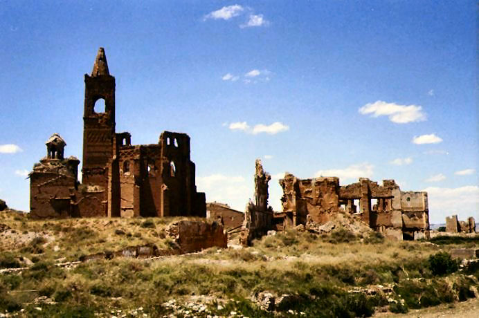 Saint Martin's church and Monastery in Belchite from the south