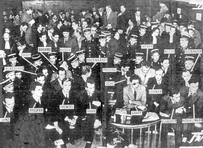 Some of the accused at the Bordeaux trial in 1953
