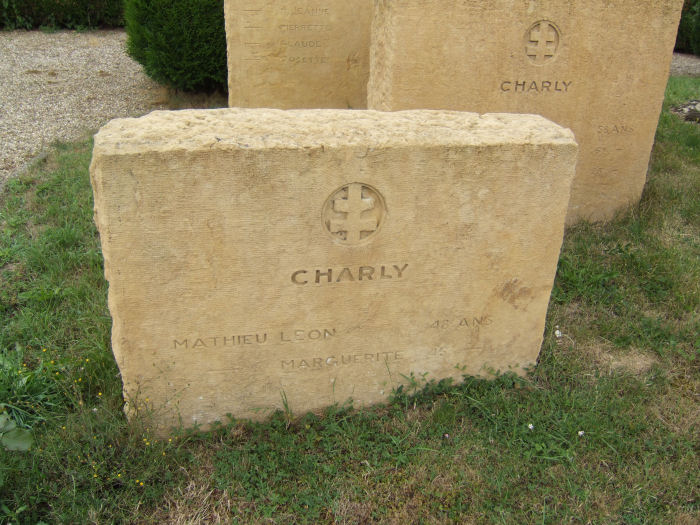 Memorial to the Mathieu family at Charly-Oradour
