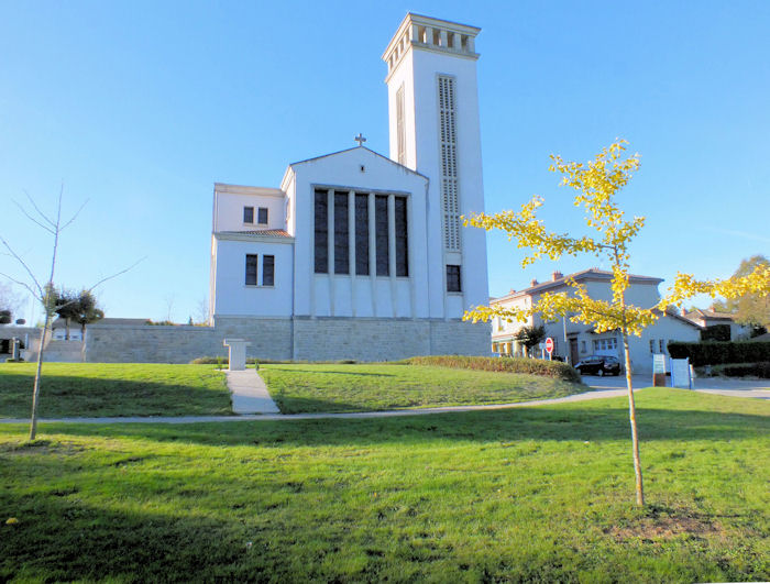 New church at Oradour with memorial to Presidents visit