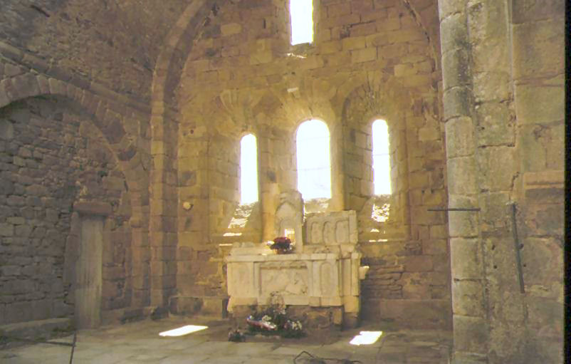 Close-up of altar in Oradour church