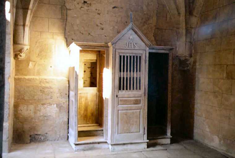 Confessional box in church