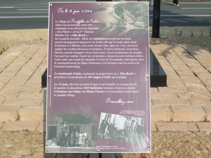 Memorial plaque at Rouffilac