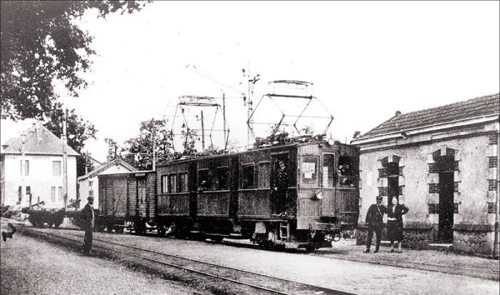 The tram station in Oradour-sur-Glane from about 1930